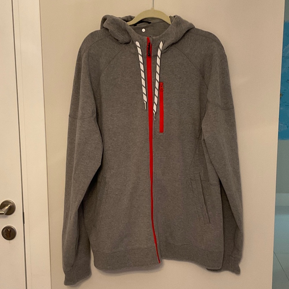 Lululemon Gray Hooded Men's Sweater with Red Accents, size XXL